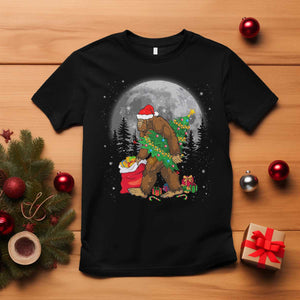 Bigfoot Christmas Tree Lights T Shirt Believe Xmas Sasquatch Lovers Ugly Gift TS10 Black Print Your Wear