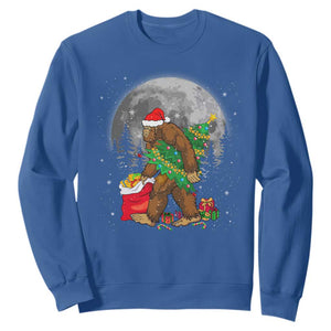 Bigfoot Christmas Tree Lights Sweatshirt Believe Xmas Sasquatch Lovers Ugly Gift TS10 Royal Blue Print Your Wear