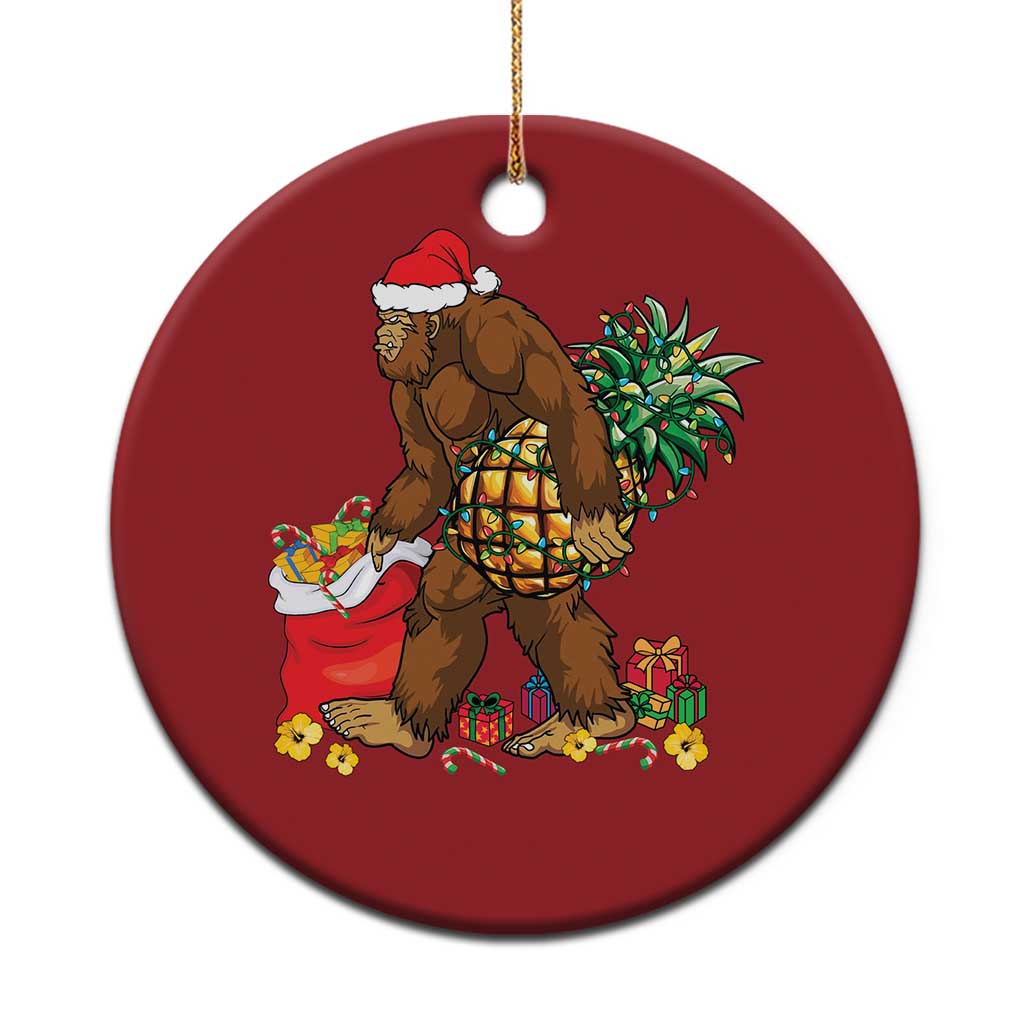 Bigfoot Christmas Ornament Pineapple Tree Lights Funny Hawaiian Xmas Sasquatch Lovers TS10 Print Your Wear