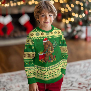 Bigfoot Ugly Christmas Sweater Pineapple Tree Lights Funny Hawaiian Xmas Sasquatch Lovers TS10 Forest Print Your Wear