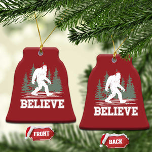 Bigfoot Xmas Christmas Ornament Funny Sasquatch Believe Lovers Gifts TS10 Bell Flake Red Print Your Wear