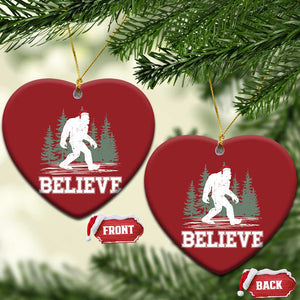 Bigfoot Xmas Christmas Ornament Funny Sasquatch Believe Lovers Gifts TS10 Heart Red Print Your Wear