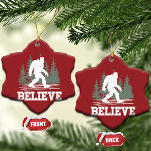 Bigfoot Xmas Christmas Ornament Funny Sasquatch Believe Lovers Gifts TS10 Snow Flake Red Print Your Wear