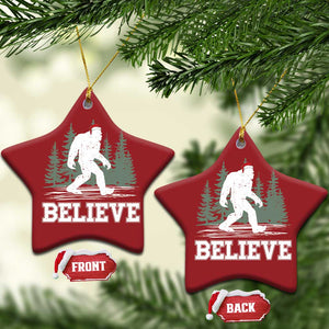 Bigfoot Xmas Christmas Ornament Funny Sasquatch Believe Lovers Gifts TS10 Star Red Print Your Wear