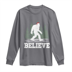 Bigfoot Christmas Long Sleeve Shirt Funny Sasquatch Believe Lovers Gifts TS10 Charcoal Print Your Wear