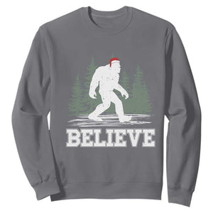 Bigfoot Christmas Sweatshirt Funny Sasquatch Believe Lovers Gifts TS10 Charcoal Print Your Wear