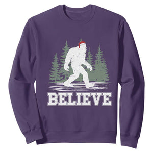 Bigfoot Christmas Sweatshirt Funny Sasquatch Believe Lovers Gifts TS10 Purple Print Your Wear