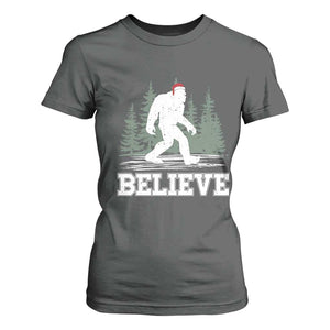 Bigfoot Christmas T Shirt For Women Funny Sasquatch Believe Lovers Gifts TS10 Dark Heather Print Your Wear