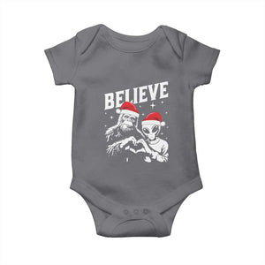 Alien And Bigfoot Christmas Baby Onesie TS10 Charcoal Print Your Wear