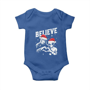 Alien And Bigfoot Christmas Baby Onesie TS10 Royal Blue Print Your Wear