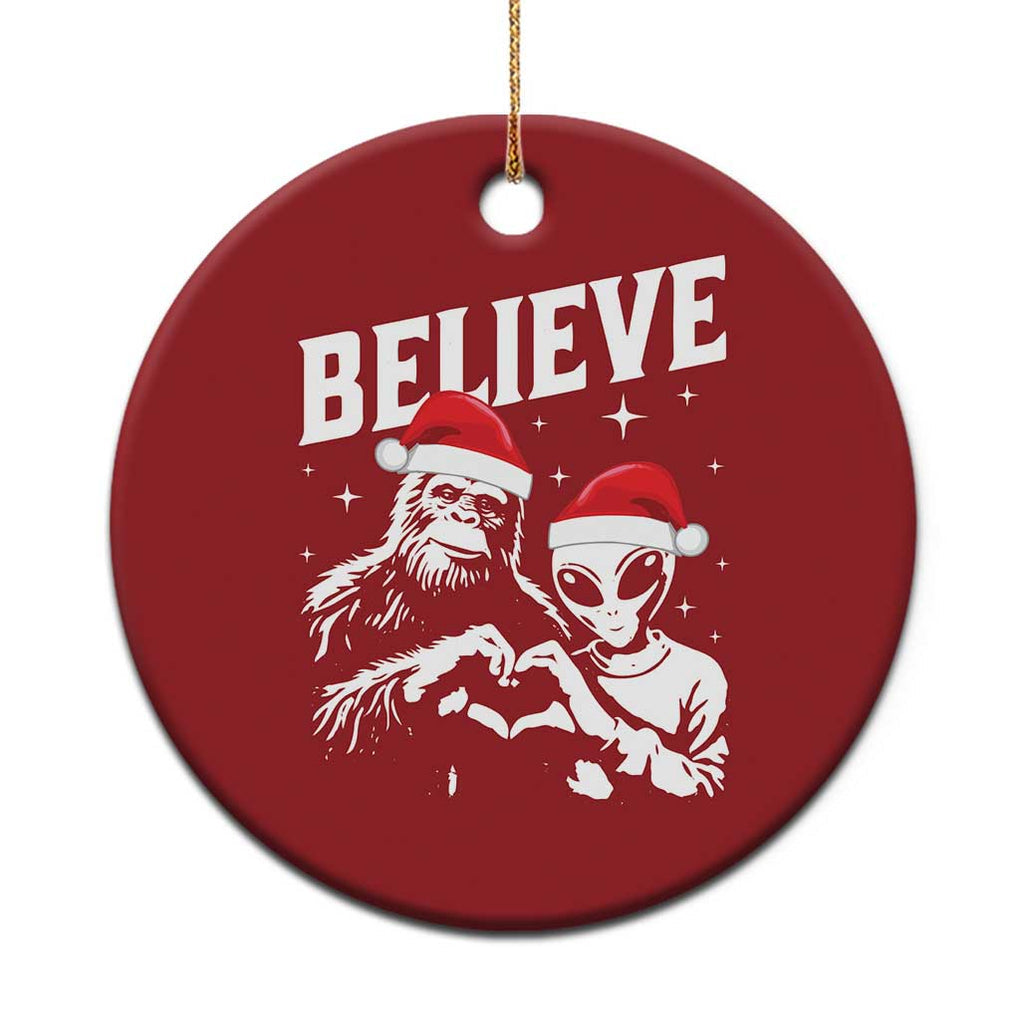 Alien And Bigfoot Christmas Ornament TS10 Print Your Wear