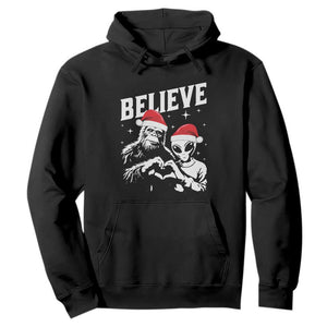 Alien And Bigfoot Christmas Hoodie TS10 Black Print Your Wear