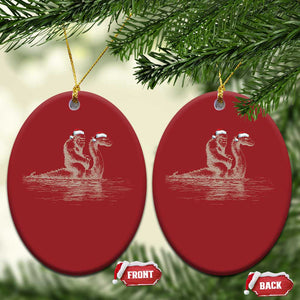 Bigfoot Christmas Ornament Funny Hilarious Loch Ness Monster Really Sasquatch Lovers TS10 Oval Red Print Your Wear