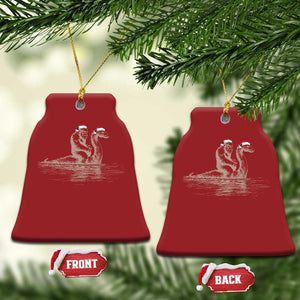 Bigfoot Christmas Ornament Funny Hilarious Loch Ness Monster Really Sasquatch Lovers TS10 Bell Flake Red Print Your Wear