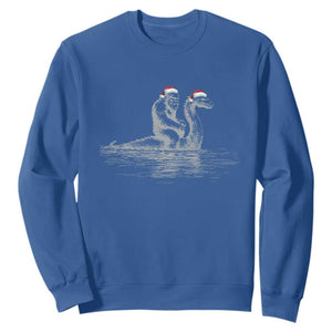 Bigfoot Christmas Sweatshirt Funny Hilarious Loch Ness Monster Really Sasquatch Lovers TS10 Royal Blue Print Your Wear
