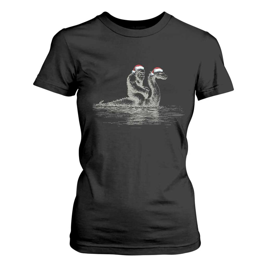 Bigfoot Christmas T Shirt For Women Funny Hilarious Loch Ness Monster Really Sasquatch Lovers TS10 Black Print Your Wear