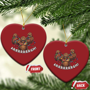 Bigfoot Xmas Christmas Ornament Winter Yeti Sasquatch Loves Xmas Tree Lights TS10 Heart Red Print Your Wear