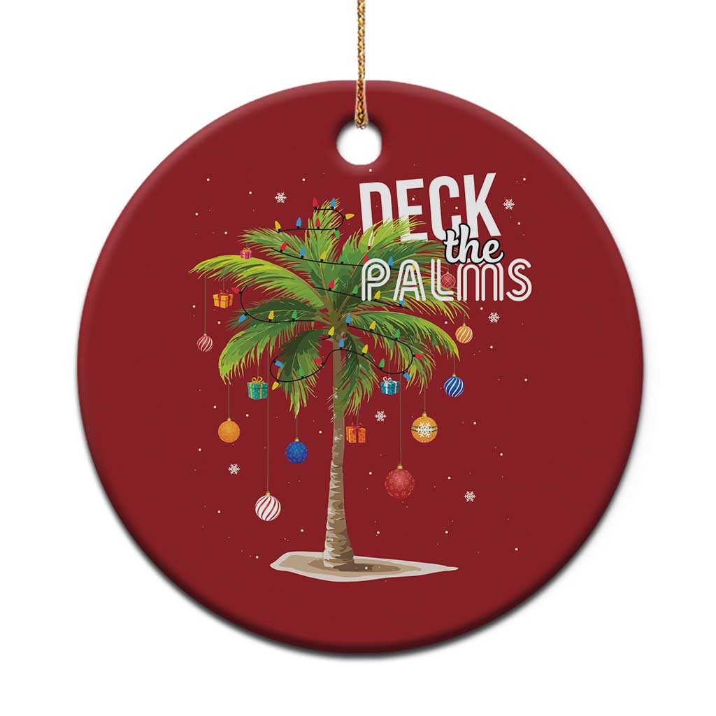 Hawaiian Christmas Christmas Ornament Deck The Palms Christmas Palm Tree Beach Family Vacation TS10 Print Your Wear