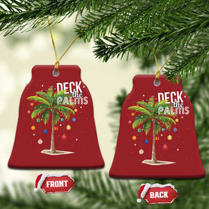 Hawaiian Christmas Christmas Ornament Deck The Palms Christmas Palm Tree Beach Family Vacation TS10 Bell Flake Red Print Your Wear