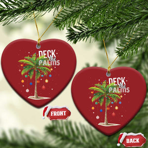 Hawaiian Christmas Christmas Ornament Deck The Palms Christmas Palm Tree Beach Family Vacation TS10 Heart Red Print Your Wear