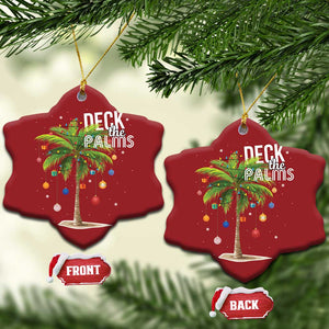 Hawaiian Christmas Christmas Ornament Deck The Palms Christmas Palm Tree Beach Family Vacation TS10 Snow Flake Red Print Your Wear