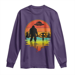 Funny Bigfoot Christmas Long Sleeve Shirt Believe Bigfoot Alien Santa Hat Sasquatch Loves TS10 Purple Print Your Wear