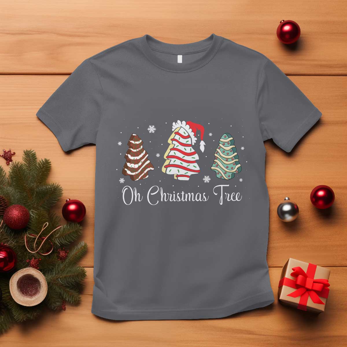 Funny Oh Christmas Tree Cakes T Shirt TS10 Charcoal Print Your Wear