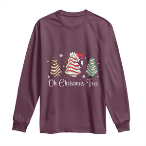 Funny Oh Christmas Tree Cakes Long Sleeve Shirt TS10 Maroon Print Your Wear