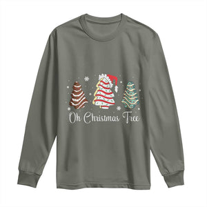 Funny Oh Christmas Tree Cakes Long Sleeve Shirt TS10 Military Green Print Your Wear