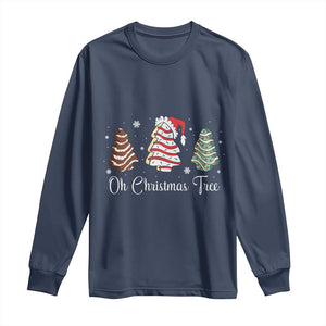 Funny Oh Christmas Tree Cakes Long Sleeve Shirt TS10 Navy Print Your Wear