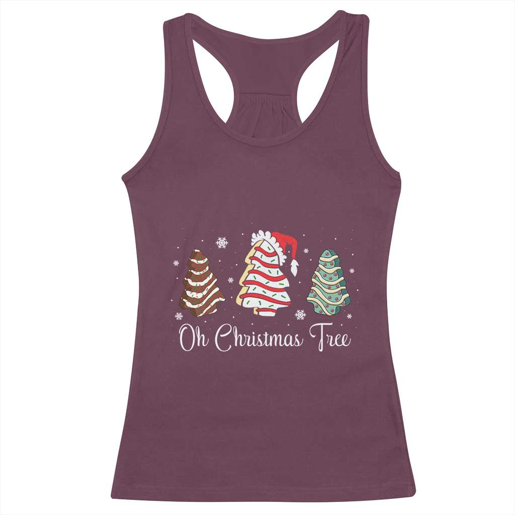 Funny Oh Christmas Tree Cakes Racerback Tank Top TS10 Maroon Print Your Wear