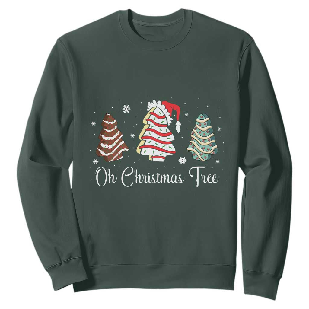 Funny Oh Christmas Tree Cakes Sweatshirt TS10 Dark Forest Green Print Your Wear