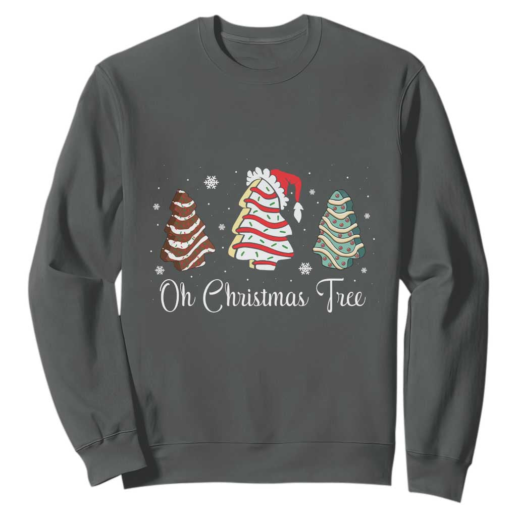 Funny Oh Christmas Tree Cakes Sweatshirt TS10 Dark Heather Print Your Wear