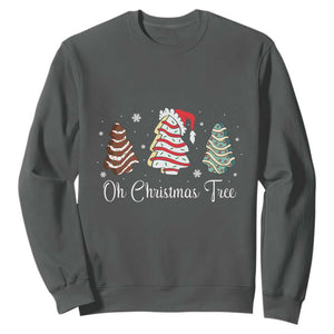 Funny Oh Christmas Tree Cakes Sweatshirt TS10 Dark Heather Print Your Wear
