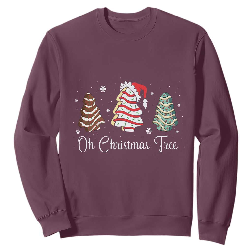 Funny Oh Christmas Tree Cakes Sweatshirt TS10 Maroon Print Your Wear