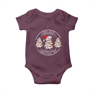Farm Fresh Christmas Tree Baby Onesie Tree Cake Holiday Baking Crew TS10 Maroon Print Your Wear