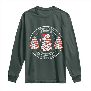 Farm Fresh Christmas Tree Long Sleeve Shirt Tree Cake Holiday Baking Crew TS10 Dark Forest Green Print Your Wear