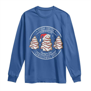 Farm Fresh Christmas Tree Long Sleeve Shirt Tree Cake Holiday Baking Crew TS10 Royal Blue Print Your Wear