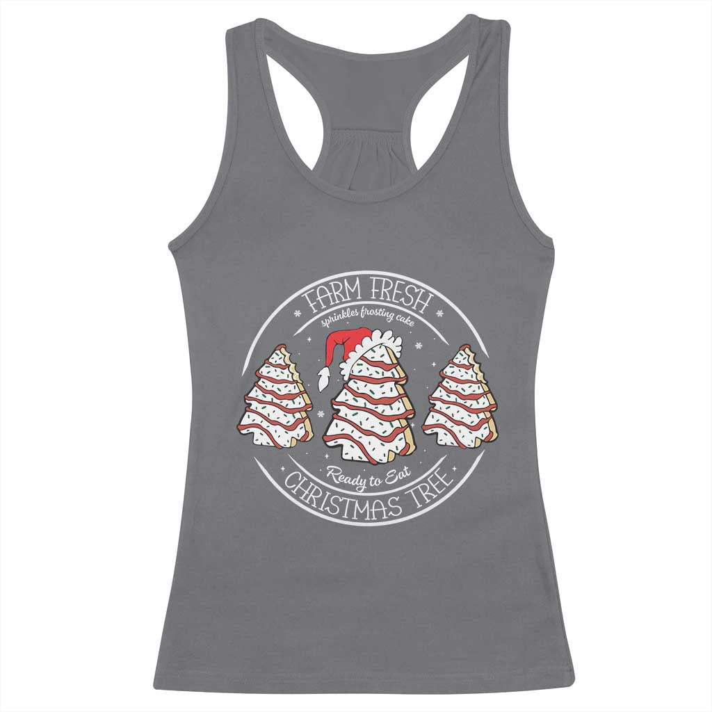 Farm Fresh Christmas Tree Racerback Tank Top Tree Cake Holiday Baking Crew TS10 Charcoal Print Your Wear
