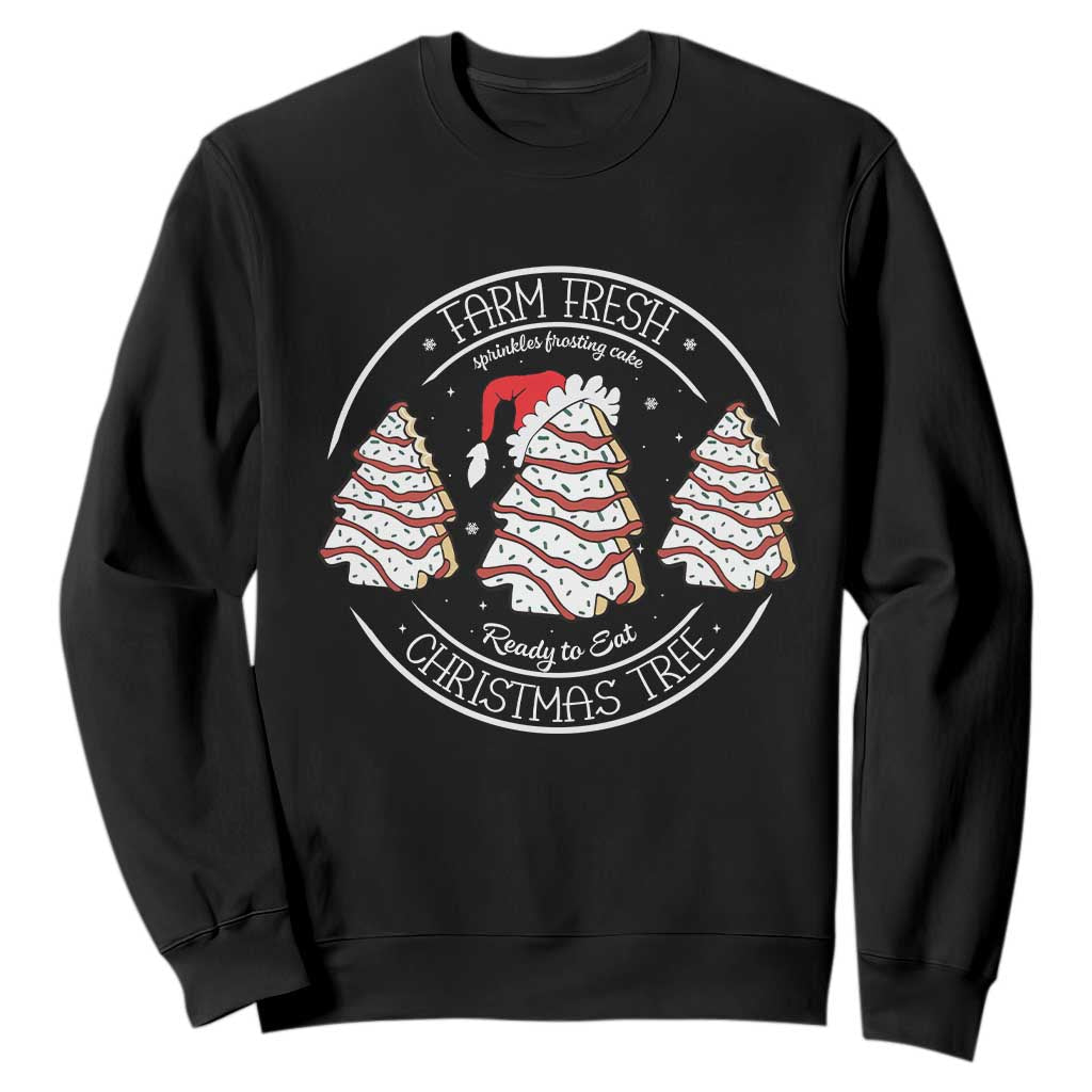 Farm Fresh Christmas Tree Sweatshirt Tree Cake Holiday Baking Crew TS10 Black Print Your Wear