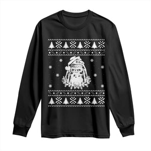 Bigfoot Santa Claus Long Sleeve Shirt Funny Ugly Xmas Sasquatch Lovers TS10 Black Print Your Wear