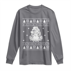 Bigfoot Santa Claus Long Sleeve Shirt Funny Ugly Xmas Sasquatch Lovers TS10 Charcoal Print Your Wear