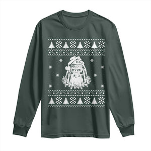 Bigfoot Santa Claus Long Sleeve Shirt Funny Ugly Xmas Sasquatch Lovers TS10 Dark Forest Green Print Your Wear