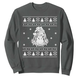 Bigfoot Santa Claus Sweatshirt Funny Ugly Xmas Sasquatch Lovers TS10 Dark Heather Print Your Wear