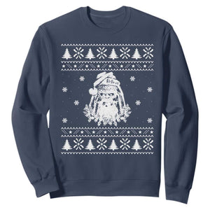 Bigfoot Santa Claus Sweatshirt Funny Ugly Xmas Sasquatch Lovers TS10 Navy Print Your Wear