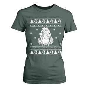 Bigfoot Santa Claus T Shirt For Women Funny Ugly Xmas Sasquatch Lovers TS10 Dark Forest Green Print Your Wear