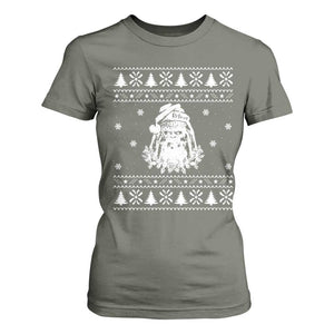 Bigfoot Santa Claus T Shirt For Women Funny Ugly Xmas Sasquatch Lovers TS10 Military Green Print Your Wear