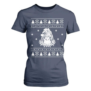 Bigfoot Santa Claus T Shirt For Women Funny Ugly Xmas Sasquatch Lovers TS10 Navy Print Your Wear