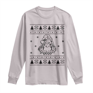 Bigfoot Santa Claus Long Sleeve Shirt Sasquatch Lovers Funny Xmas Ugly TS10 Ice Gray Print Your Wear