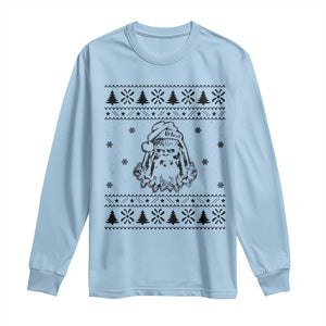 Bigfoot Santa Claus Long Sleeve Shirt Sasquatch Lovers Funny Xmas Ugly TS10 Light Blue Print Your Wear